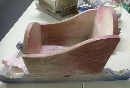 Slitta legno dipinta mano - dipinta,