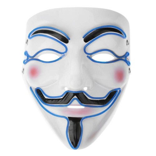 Maschera led anonymous - led, blu