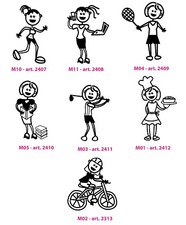 ADESIVI FAMILY Lei PERSONALIZZABILI PER AUTO, MOTO, CAMPER, PORTE, QUADERNI...