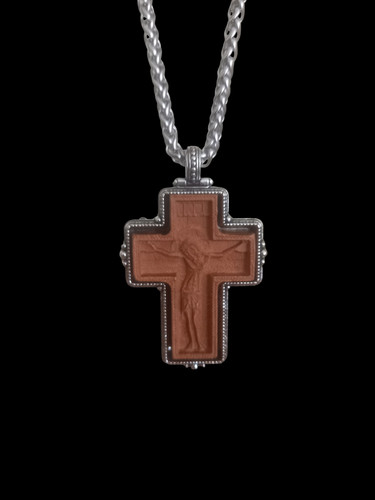 Collana crocifisso legno e - in,