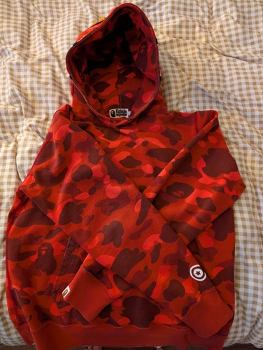 Bape red shark pullover - pullover, felpa