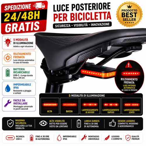 Luci posteriori per bici - luci,