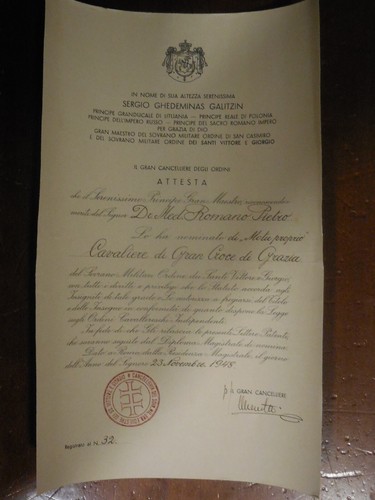 Attestato diploma cavaliere - diploma,