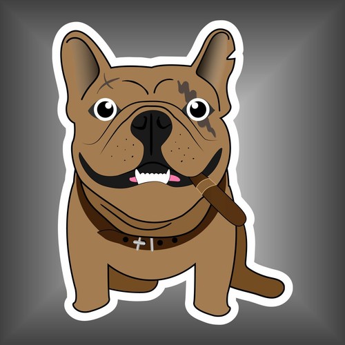 Adesivo sagomato bulldog - adesivo,