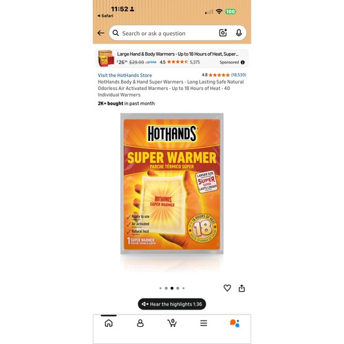 Hothands super warmer - hothands,