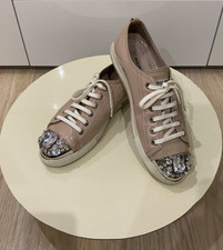 MIU MIU Sneakers Beige Pelle