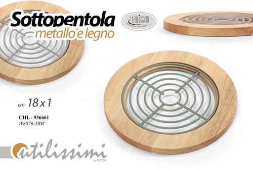 Sottopentola metallo legno