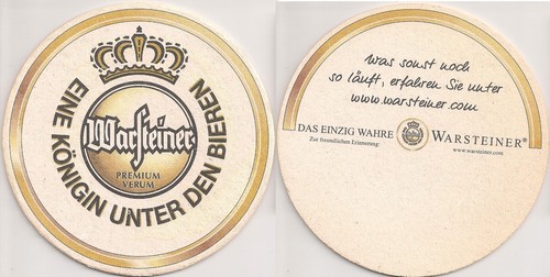 Warsteiner alter bierdeckel - -,