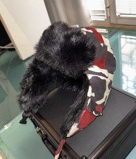 Supreme Trapper Hat Red White Black Camo