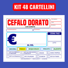 KIT 48 CARTELLINI PESCHERIA
