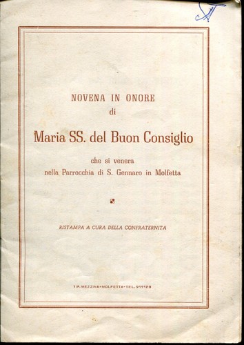 Novena onore maria del - in,