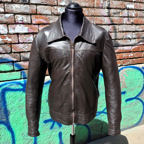 Giubbotto pelle fonzie marrone