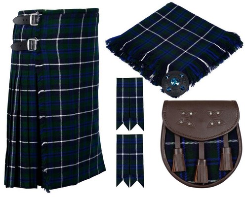 Scottish black grey tartan - ,