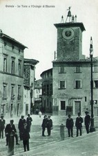 cartolina ITALIA ORVIETO TORRE DELL'OROLOGIO E MAURIZIO 1924 italy postcard