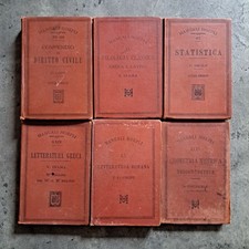 Manuali Hoepli - Lotto di 6 volumi - Filologia, Geometria, Statistica, etc.
