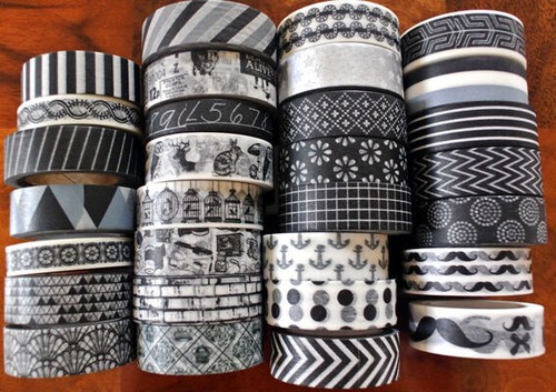 Nastro washi nero bianco - washi,