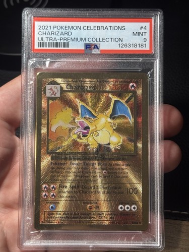 Charizard gold metal psa 9 - charizard,