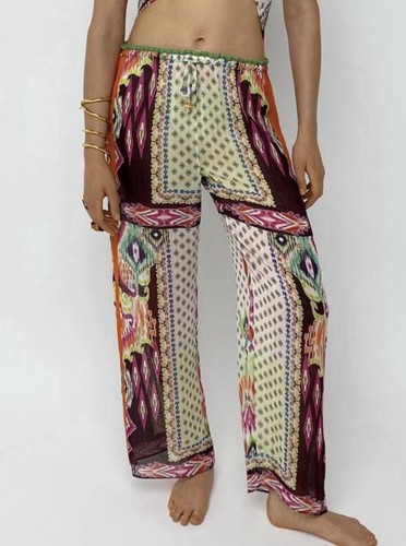 Zara ikat bohemian wide leg - zara,