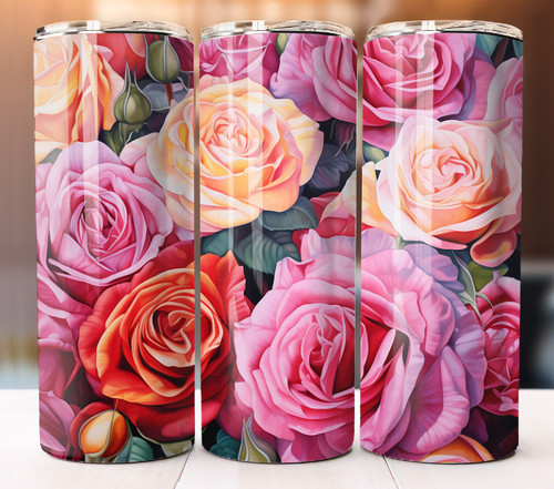Bicchiere rose miste fiori - bicchiere,