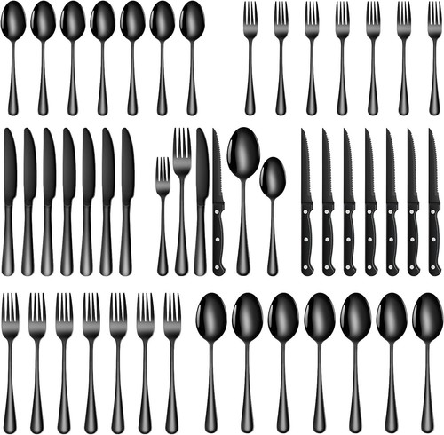 Set posate nero - nero, per