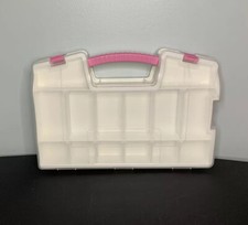 Rimax Art/Craft Organizer Portaoggetti Doppio Lato 34 Scomparti Custodia Rosa