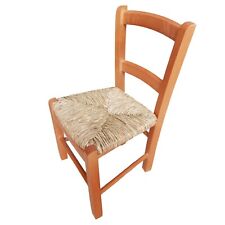 Sedia bimbo legno color ciliegio seduta in paglia casa ludoteca nido