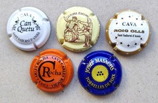 5 PLACAS CAVA SPAGNA, CAPSULE SPUMANTE, CAPS CHAMPAGNE MOUSSEUX
