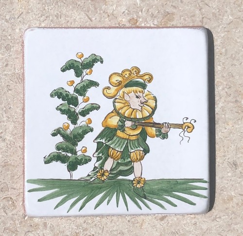 Piastrella dipinta mano - piastrella, a