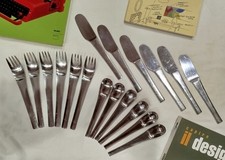 Set posate per 6 "Linea 72" design Joe Colombo A.Pozzi x Alitalia anni 70 Pinti