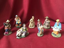 lotto 7 statuine presepe gesso/cartapesta d epoca 10cm