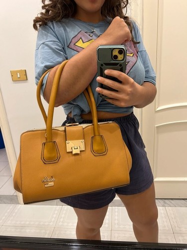 Borsa gioiello ecopelle - , senape