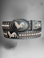 Cintura cowboy western uomo Cinto bordado vaquero Charro de piel ricamata