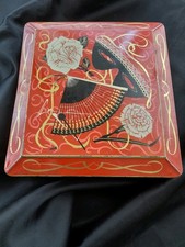 Scatola si latta vintage collezione '80 rose ventaglio mascherina garofani Great