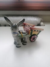 ASINELLO CON CARRETTO IN CERAMICA ANNI 50 - MADE IN ITALY