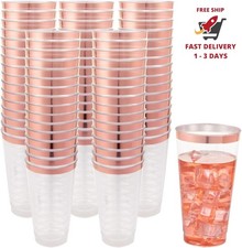 100 vasos de plástico dorados