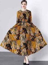 Vestito Abito Lungo Elegante Boho Chic Colorato Beige Morbido GIPSY 96303