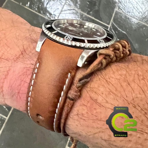 Cinturino curvo pelle marrone - cinturino,