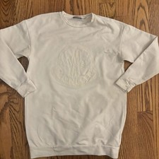 Felpa girocollo cotone MONCLER teen avorio/bianco taglia 14A