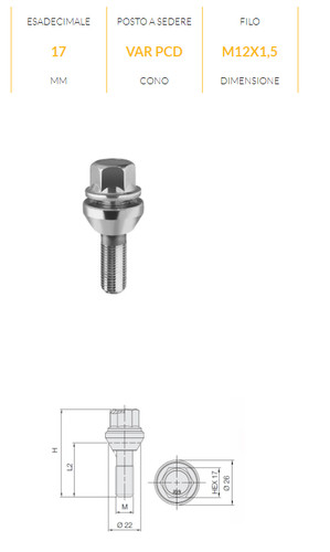 B629 bullone ruota flottante - b629,