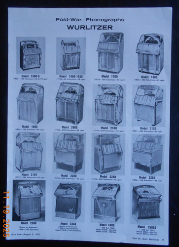 1961 wurlitzer jukebox - 1961,