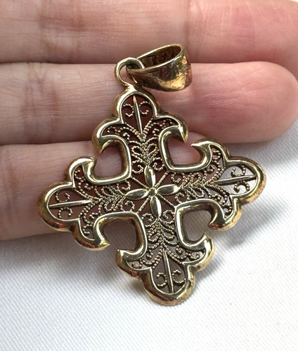Ciondolo croce vintage argento