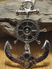 Ciondolo marinaio con catena bellissimo grande talismano ca 6 x 4 cm per il capitano :)