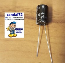 5 PEZZI CONDENSATORI ELETTROLITICI VERTICALI 470uF 16V VOLT 105° 8x12 PASSO 3,5