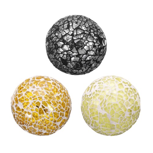 3pcs sfere vetro - 2.36", argento