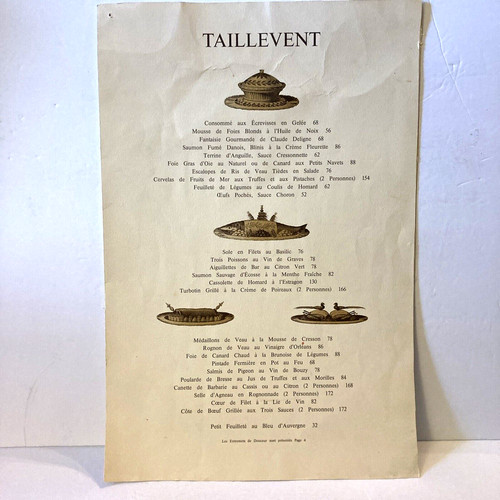 Menù taillevent anni lista - menù,
