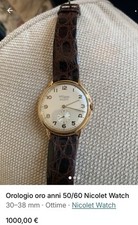 Orologio oro Anni 50/60 Nicolet Watch