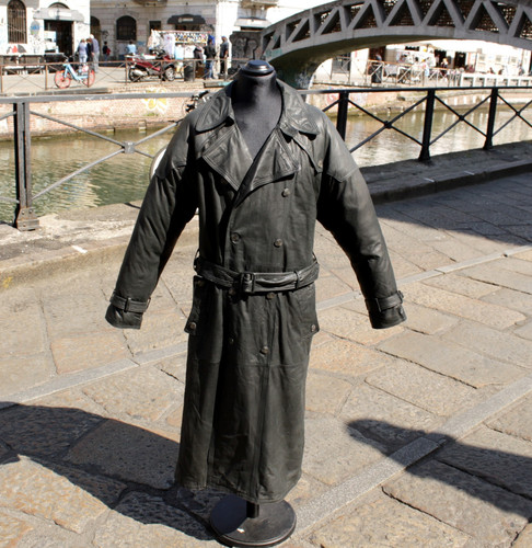 Cappotto pelle lungo trench