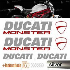 6pcs kit Argento Rosso Adesivi compatibile con Moto Ducati Monster 696 769