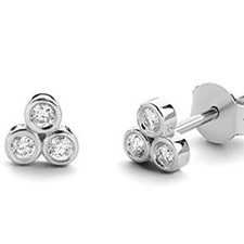 14k White Gold Plated Round