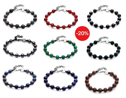 Bracciale uomo pietre naturali - uomo,